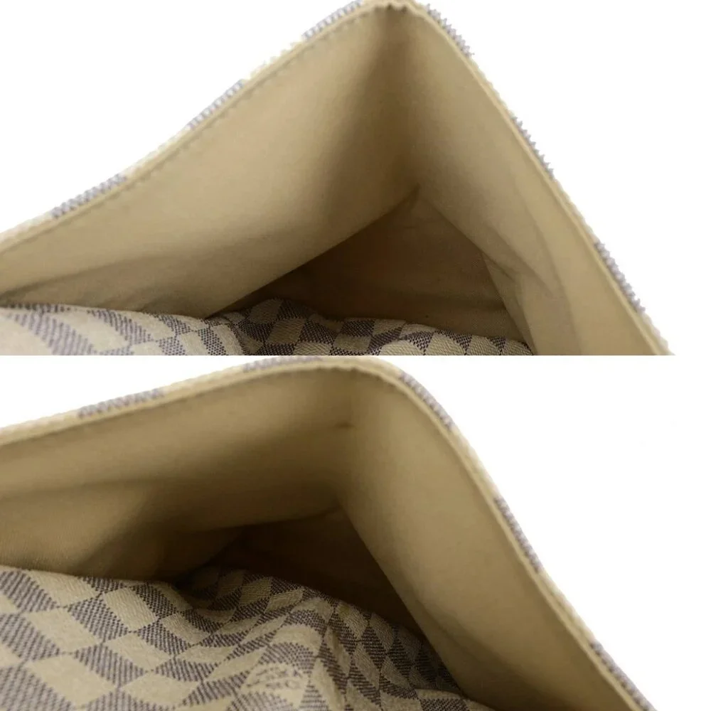 LOUIS VUITTON Logo Totally MM Shoulder Bag Damier Azur Leather WE